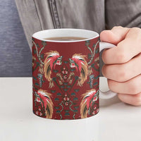 Oxblood Bird of Batik Papua Ceramic Mug Exotic Natural Wealth of Papua - Polynesian Pride