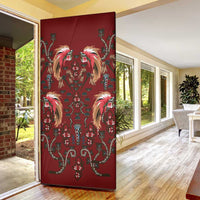 Oxblood Bird of Batik Papua Door Cover Exotic Natural Wealth of Papua - Polynesian Pride
