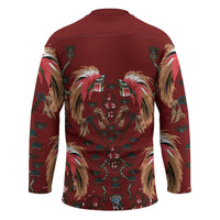 Oxblood Bird of Batik Papua Hockey Jersey Exotic Natural Wealth of Papua LT9 - Polynesian Pride