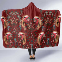 Oxblood Bird of Batik Papua Hooded Blanket Exotic Natural Wealth of Papua - Polynesian Pride