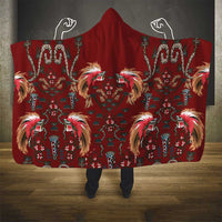 Oxblood Bird of Batik Papua Hooded Blanket Exotic Natural Wealth of Papua - Polynesian Pride
