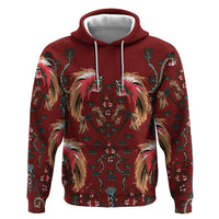 Oxblood Bird of Batik Papua Hoodie Exotic Natural Wealth of Papua - Polynesian Pride