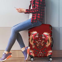 Oxblood Bird of Batik Papua Luggage Cover Exotic Natural Wealth of Papua - Polynesian Pride