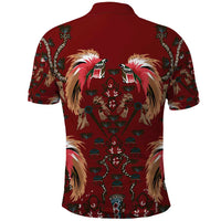 Oxblood Bird of Batik Papua Polo Shirt Exotic Natural Wealth of Papua - Polynesian Pride