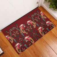 Oxblood Bird of Batik Papua Rubber Doormat Exotic Natural Wealth of Papua LT9 - Polynesian Pride