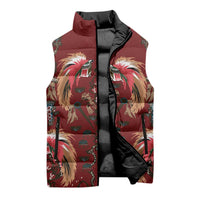 Oxblood Bird of Batik Papua Sleeveless Puffer Jacket Exotic Natural Wealth of Papua LT9 - Polynesian Pride