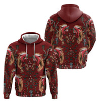 Oxblood Bird of Batik Papua Zip Hoodie Exotic Natural Wealth of Papua - Polynesian Pride
