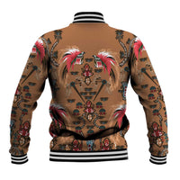 Terracotta Bird of Batik Papua Baseball Jacket Exotic Natural Wealth of Papua - Polynesian Pride