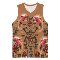 Terracotta Bird of Batik Papua Basketball Jersey Exotic Natural Wealth of Papua - Polynesian Pride