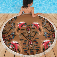 Terracotta Bird of Batik Papua Beach Blanket Exotic Natural Wealth of Papua - Polynesian Pride