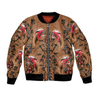 Terracotta Bird of Batik Papua Bomber Jacket Exotic Natural Wealth of Papua LT9 Unisex Gold - Polynesian Pride