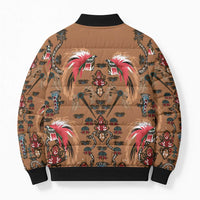 Terracotta Bird of Batik Papua Bomber Puffer Jacket Exotic Natural Wealth of Papua LT9 - Polynesian Pride