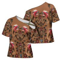 Terracotta Bird of Batik Papua Cross Shoulder Shirt Exotic Natural Wealth of Papua - Polynesian Pride