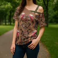 Terracotta Bird of Batik Papua Cross Shoulder Shirt Exotic Natural Wealth of Papua - Polynesian Pride