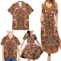 Terracotta Bird of Batik Papua Family Matching Summer Maxi Dress and Hawaiian Shirt Exotic Natural Wealth of Papua - Polynesian Pride