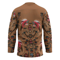 Terracotta Bird of Batik Papua Hockey Jersey Exotic Natural Wealth of Papua - Polynesian Pride