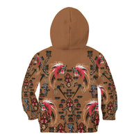 Terracotta Bird of Batik Papua Kid Hoodie Exotic Natural Wealth of Papua - Polynesian Pride