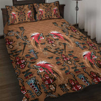 Terracotta Bird of Batik Papua Quilt Bed Set Exotic Natural Wealth of Papua - Polynesian Pride