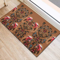 Terracotta Bird of Batik Papua Rubber Doormat Exotic Natural Wealth of Papua - Polynesian Pride