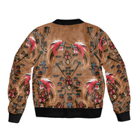 Terracotta Bird of Batik Papua Sleeve Zip Bomber Jacket Exotic Natural Wealth of Papua LT9 - Polynesian Pride
