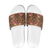 Terracotta Bird of Batik Papua Slide Sandals Exotic Natural Wealth of Papua LT9 Gold - Polynesian Pride