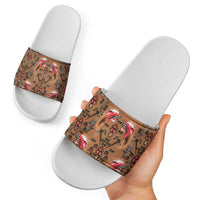 Terracotta Bird of Batik Papua Slide Sandals Exotic Natural Wealth of Papua LT9 - Polynesian Pride