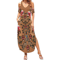 Terracotta Bird of Batik Papua Summer Maxi Dress Exotic Natural Wealth of Papua - Polynesian Pride