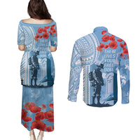 FSM Verterans Day Couples Matching Puletasi and Long Sleeve Button Shirt Their Lives Your Freedom