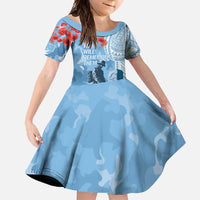 FSM Verterans Day Family Matching Long Sleeve Bodycon Dress and Hawaiian Shirt Their Lives Your Freedom LT9 Daughter's Dress Blue - Polynesian Pride