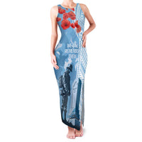 FSM Verterans Day Family Matching Tank Maxi Dress and Hawaiian Shirt Their Lives Your Freedom LT9 Mom's Dress Blue - Polynesian Pride