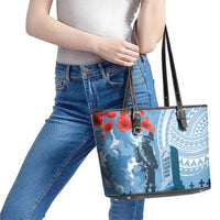 FSM Verterans Day Leather Tote Bag Their Lives Your Freedom LT9 - Polynesian Pride