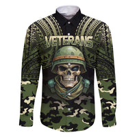 Veterans Day Family Matching Long Sleeve Bodycon Dress and Hawaiian Shirt War Never Leaves A Veteran Proud Military LT9 Dad's Shirt - Long Sleeve Black - Polynesian Pride