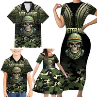 Veterans Day Family Matching Short Sleeve Bodycon Dress and Hawaiian Shirt War Never Leaves A Veteran Proud Military LT9 - Polynesian Pride