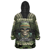 Veterans Day Wearable Blanket Hoodie War Never Leaves A Veteran Proud Military