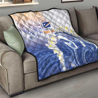 Marshall Islands Manit Day Quilt Plumeria and Polynesian Tribal