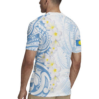 Palau 1981 Tribal Tattoo Rugby Jersey with Belau Plumeria Flowers LT9 - Polynesian Pride