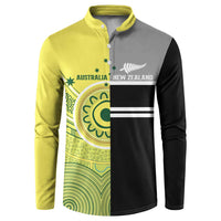 Custom Cricket AUNZ Spirit Button Sweatshirt Aussie New Zealand Retro Edition - Polynesian Pride