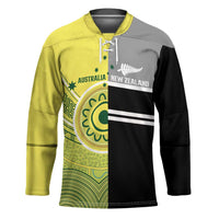 Custom Cricket AUNZ Spirit Hockey Jersey Aussie New Zealand Retro Edition LT9 Unisex Black - Polynesian Pride