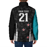 Custom NZ Cricket Pride Padded Jacket Silver Fern Fan Supporter Apparel - Polynesian Pride