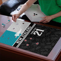 Custom NZ Cricket Pride Puzzle Silver Fern Fan Supporter Apparel - Polynesian Pride