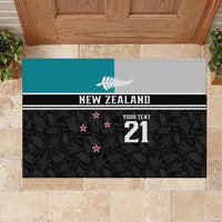 Custom NZ Cricket Pride Rubber Doormat Silver Fern Fan Supporter Apparel - Polynesian Pride