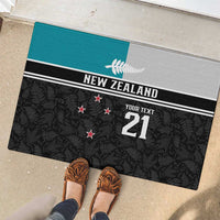 Custom NZ Cricket Pride Rubber Doormat Silver Fern Fan Supporter Apparel - Polynesian Pride