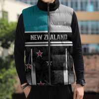 Custom NZ Cricket Pride Sleeveless Puffer Jacket Silver Fern Fan Supporter Apparel - Polynesian Pride