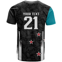 Custom NZ Cricket Pride T Shirt Silver Fern Fan Supporter Apparel - Polynesian Pride