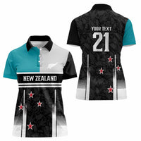 Custom NZ Cricket Pride Women Polo Shirt Silver Fern Fan Supporter Apparel - Polynesian Pride