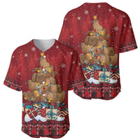 Funny Kiwi Bird Xmas Tree Baseball Jersey New Zealand Tribal Christmas Spirit LT9 - Polynesian Pride