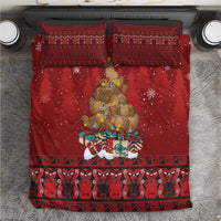 Funny Kiwi Bird Xmas Tree Bedding Set New Zealand Tribal Christmas Spirit - Polynesian Pride