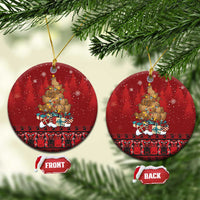 Funny Kiwi Bird Xmas Tree Ceramic Ornament New Zealand Tribal Christmas Spirit LT9 Circle Red - Polynesian Pride