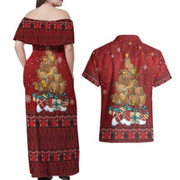 Funny Kiwi Bird Xmas Tree Couples Matching Off Shoulder Maxi Dress and Hawaiian Shirt New Zealand Tribal Christmas Spirit LT9 - Polynesian Pride
