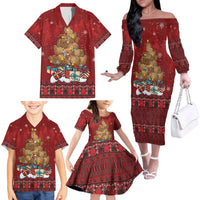 Funny Kiwi Bird Xmas Tree Family Matching Off The Shoulder Long Sleeve Dress and Hawaiian Shirt New Zealand Tribal Christmas Spirit LT9 - Polynesian Pride